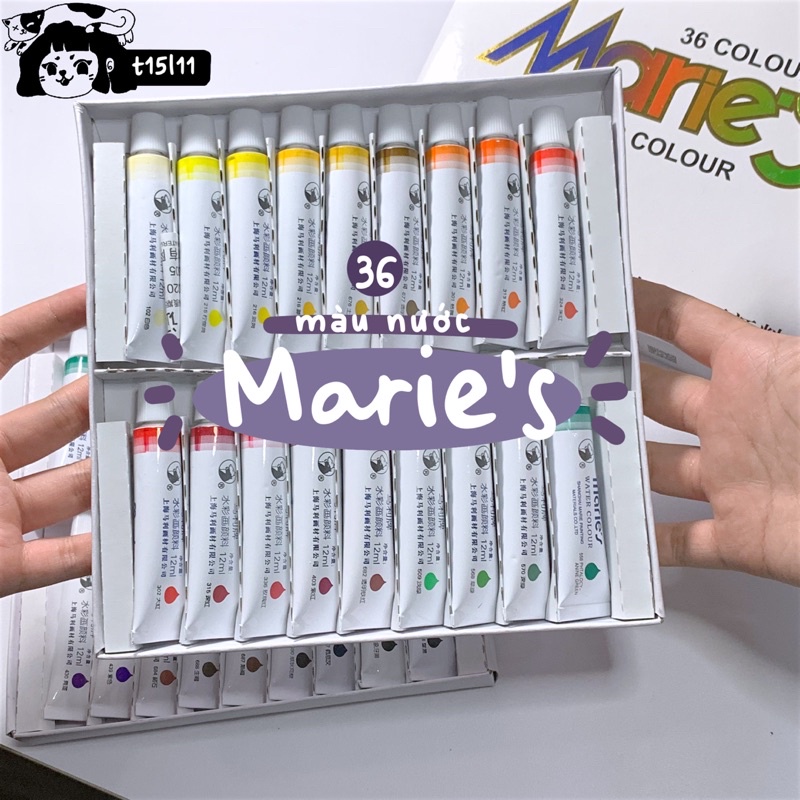 [t15l11] Marie's 36 màu nước 12ml hạng học sinh