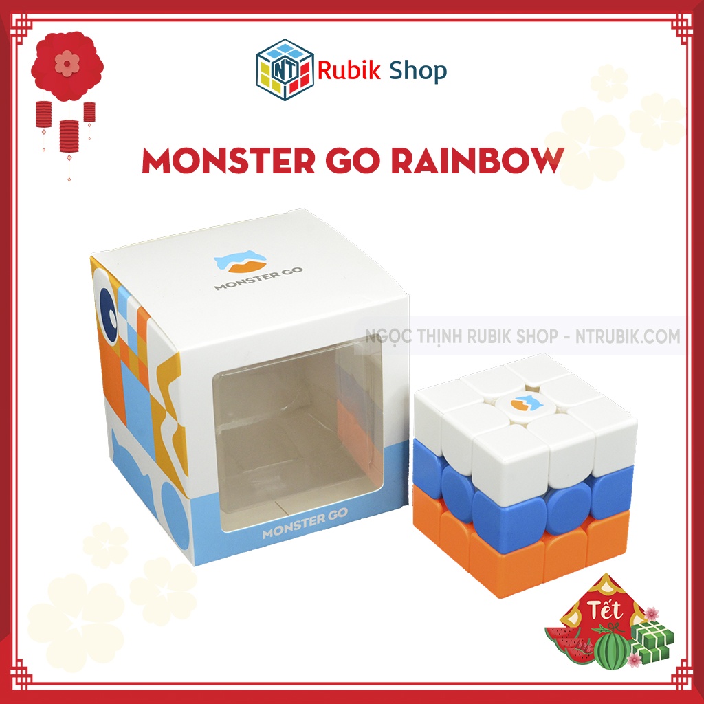 [Siêu hót Gan Monster Go] Rubik 3x3x3 GAN Monster Go MG356 3x3 Rainbow Stickerless