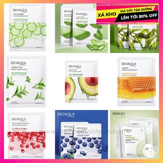 Mặt nạ mix nhiều loại Images, Bioaqua, Laikou - mặt nạ giấy dưỡng trắng da, cấp ẩm, thải độc