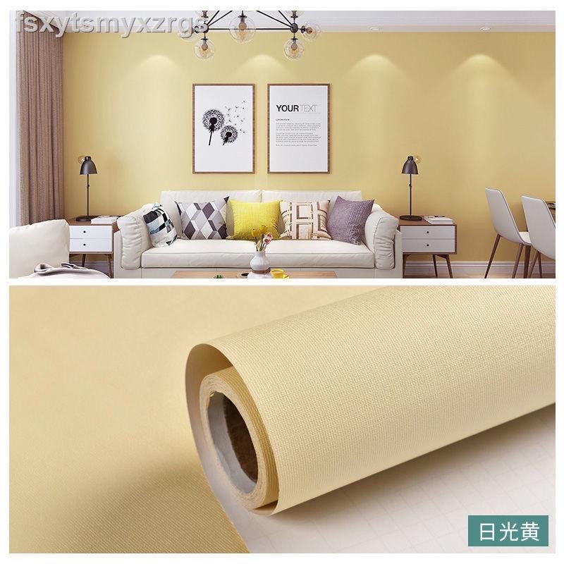 Giấy Dán Tường màu vàng chanh nhám 𝑭𝒓𝒆𝒆𝒔𝒉𝒊𝒑 Decal Dán Tường Phòng Ngủ Có Keo Sẵn