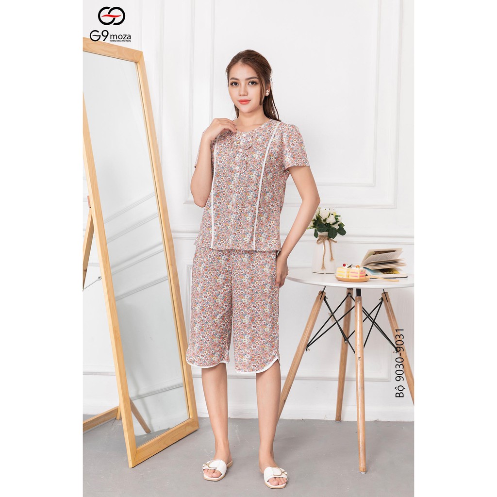 Áo cộc quần lửng  G9moza 9031 Chất liệu: Thô Hàn Phong cách: Đồ mặc nhà Năng động, nữ tính, ngọt ngào