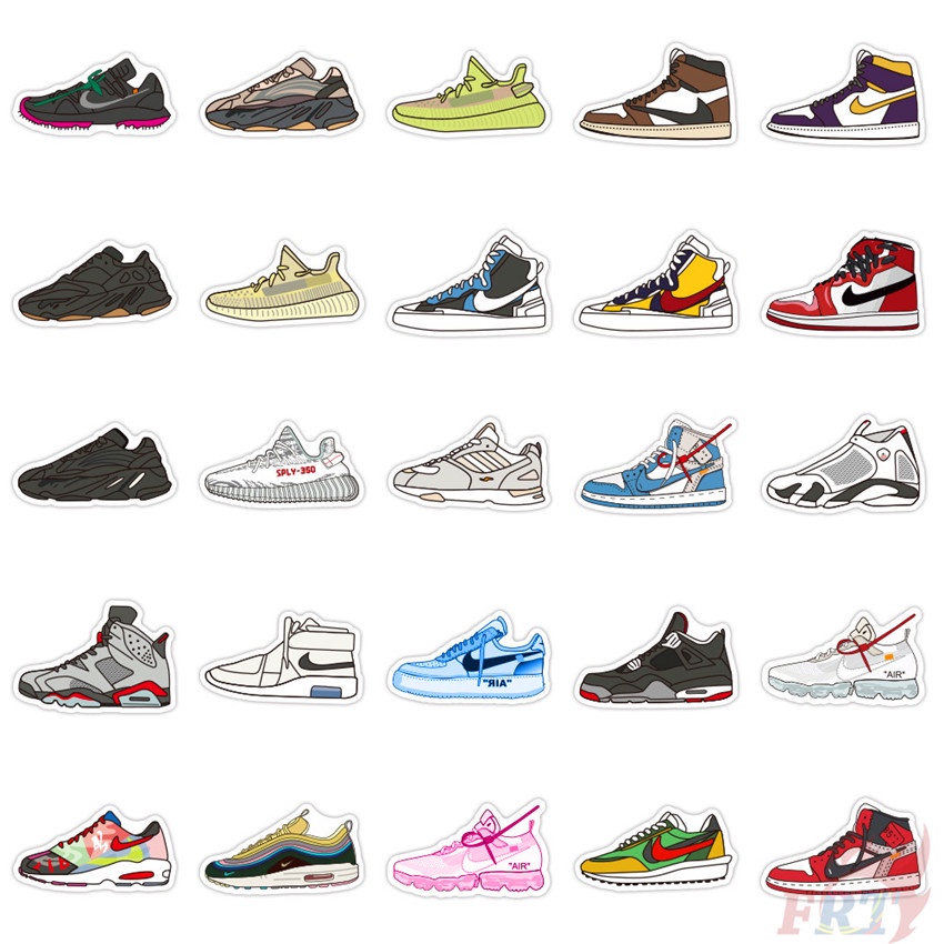 ❉ Sports Shoes - Fashion Brand Series 05 Stickers ❉ 50Pcs/Set DIY Luggage Laptop Skateboard Doodle Stickers