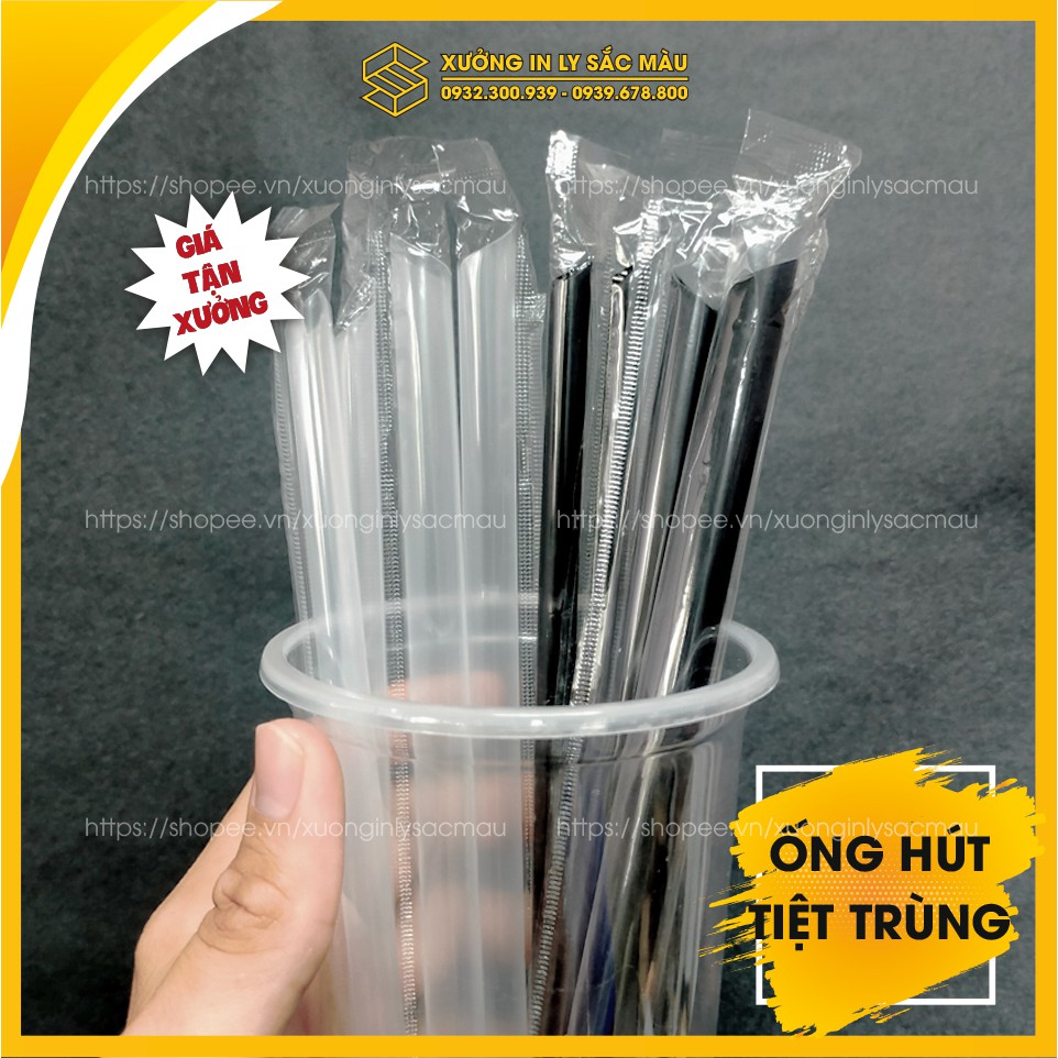500G Ống hút tiệt trùng, ống hút trà sữa có màng bọc, an toàn, vệ sinh