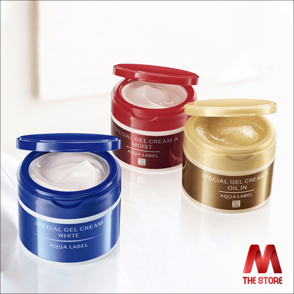 Kem dưỡng da 5 trong 1 Shiseido Aqualabel 90g (3 màu xanh, đỏ, vàng)