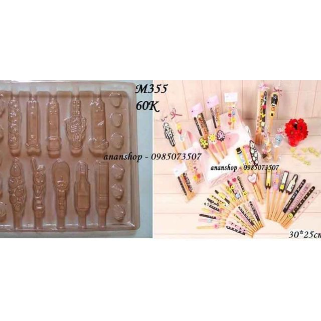 Sale 50% Khuôn kẹo mút nhựa love you