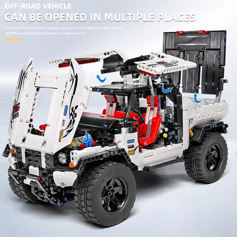 Mô hình đồ chơi giáo dục Lắp ráp siêu xe  MOULD KING 18005 APP Technic Car The MOC-2412 Custom Pick-Up 4X4 Off-road Car