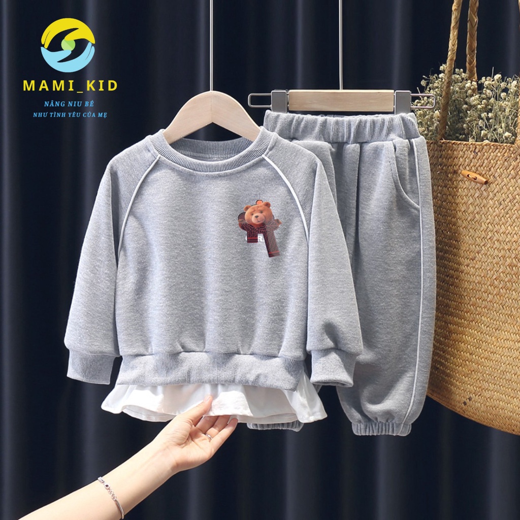 Đồ Bộ Cho Bé Thu Đông, Bộ Nỉ Cho bé phong cách thể thao sành điệu 10-40kg, chất nỉ 100% cotton mềm đẹp,
