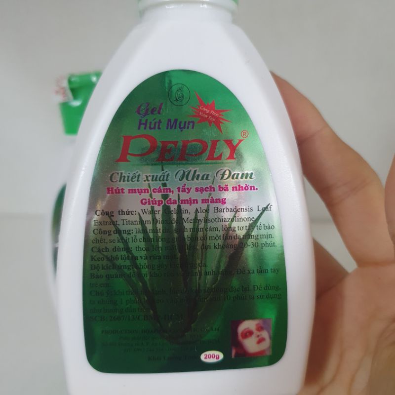 Gel hút mụn Peply nha đam lột sạch mụn siêu sạch 200gr