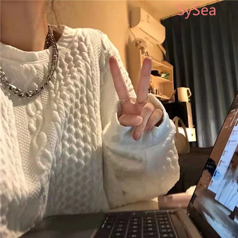 Áo Sweater Cổ Tròn Màu Trơn Thời Trang Mùa Thu Cho Nữ Có size Lớn