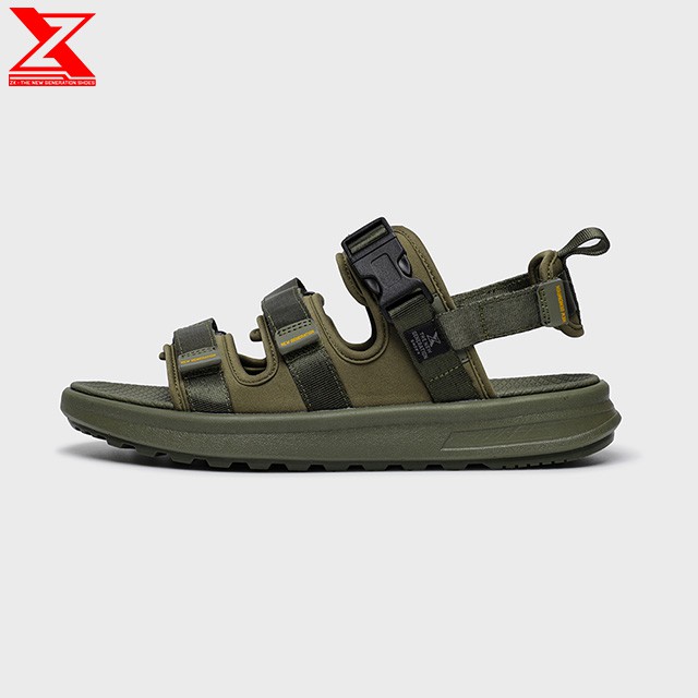 [Mã SKAMLTSM9 giảm 10% đơn 99K] Sandal Nam - ZX 3408 - Màu Dark Green 3 quai - tháo rời quai hậu