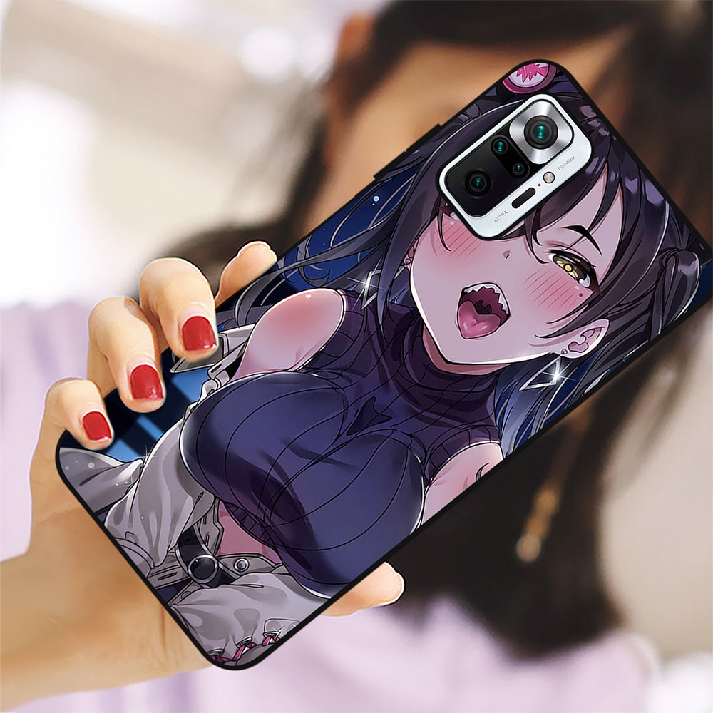 Ốp Điện Thoại Nhựa Dẻo Đen In Hình Cô Gái Anime Thời Trang Cho Redmi 10C 10 9C 8A 7A 7 Mi 12