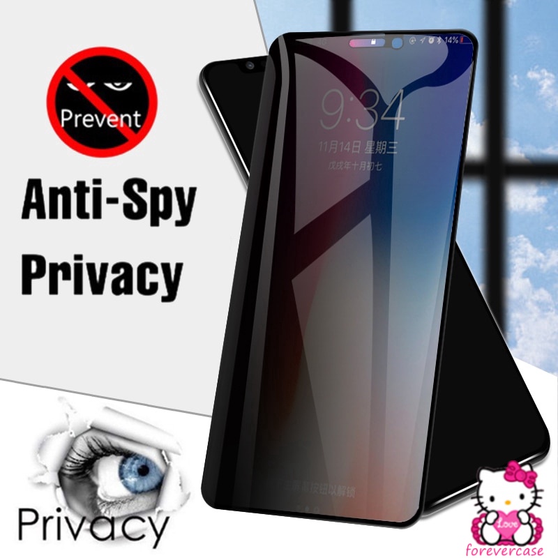 Kính cường lực chống nhìn trộm cho oppo a54 a15s reno 4 5 6 5f 4f a93 f17pro a94 f19pro a3s a1k a12 a16 a74