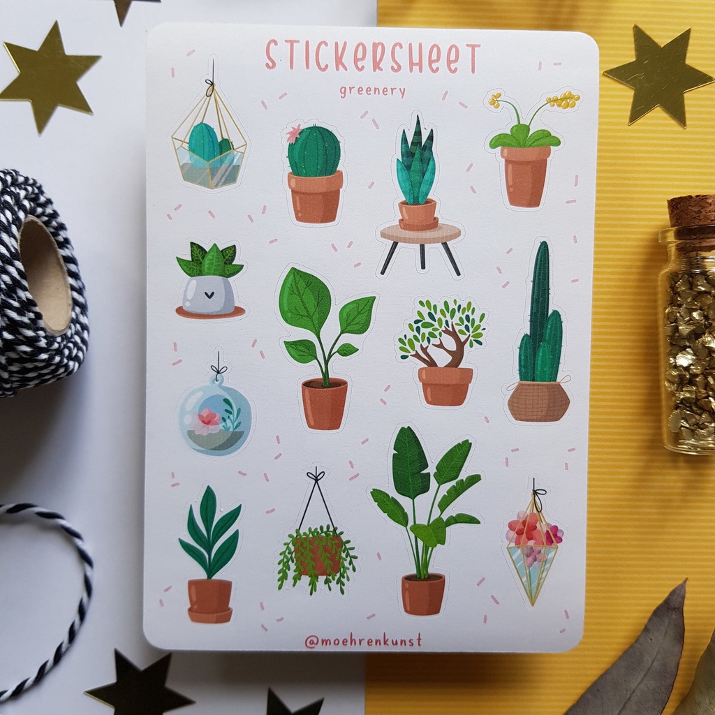 Sticker Sheet - Greenery 2 - Chuyên dán sổ | Bullet Journal Stickers,Plant Stickers, Nature Sticker, Greenery Sticker