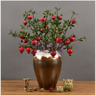 SIZE LỚN: CÀNH LỰU 6 TRÁI CÓ HOA DÙNG ĐỂ CẮM BÌNH HOA ,TRANG TRÍ TẾT