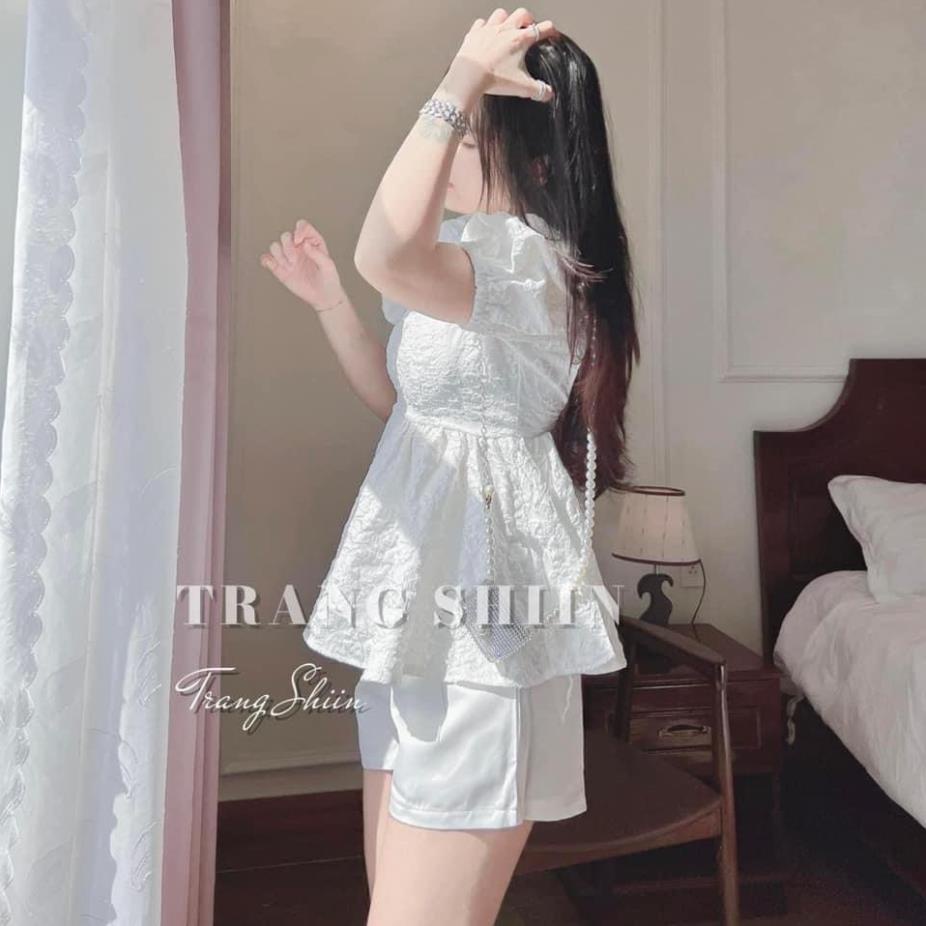 ✔ 𝗙𝗥𝗘𝗘 𝗦𝗛𝗜𝗣  SÉT BỘ BABYDOLL XỐP NỔI NƠ LƯNG MIX QUẦN  SHORT ĐÙI