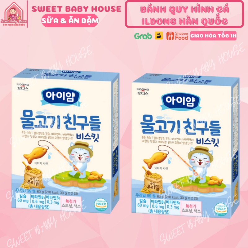 Bánh quy ILDong hình Cá 60g Hàn Quốc cho bé từ 12 tháng. Date 4/2023 - Sweet Baby House