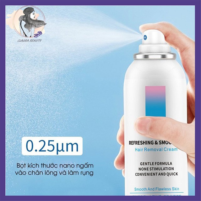 Kem Tẩy Lông Dạng Xịt Detvof, Tẩy Lông Chân Lông Nách, Lông Vùn Kín An Toàn Hiệu Quả Sau 5 Phút - Claura Beauty