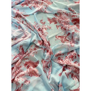 VẢI VOAN TƠ NỀN XANH