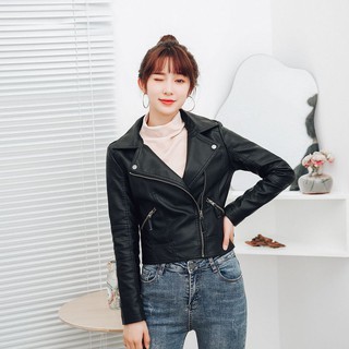 Áo khoác da dáng ngắn nữ có bigsize