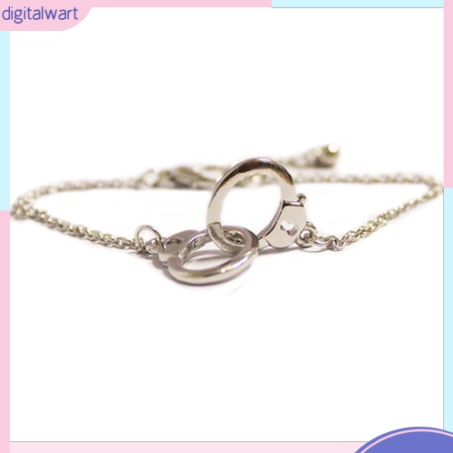 Vòng tay hợp kim thiết kế móc khóa hình chiếc còng cá tính trẻ trung dành cho nữ