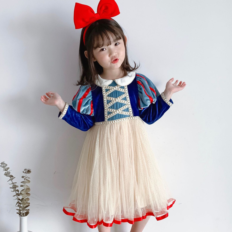 Đầm Hóa Trang Công Chúa Bạch Tuyết Dài Tay Cho Bé Gái 2020