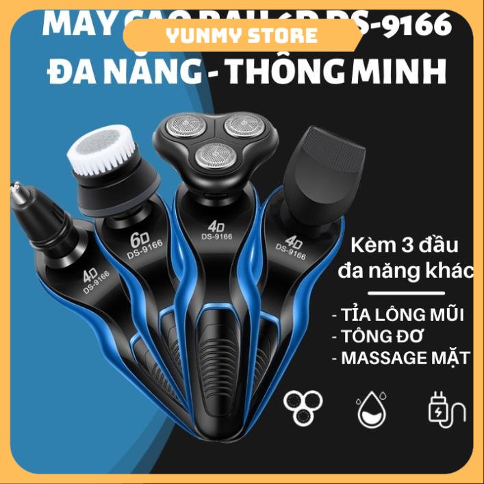 [Hàng Loại 1] Máy Cạo Râu Đa Năng 4 in1, Dao Cạo Râu, 6D Shaver – Lưỡi Dao Tự Mài, Lưỡi Cạo Sắc Bén 