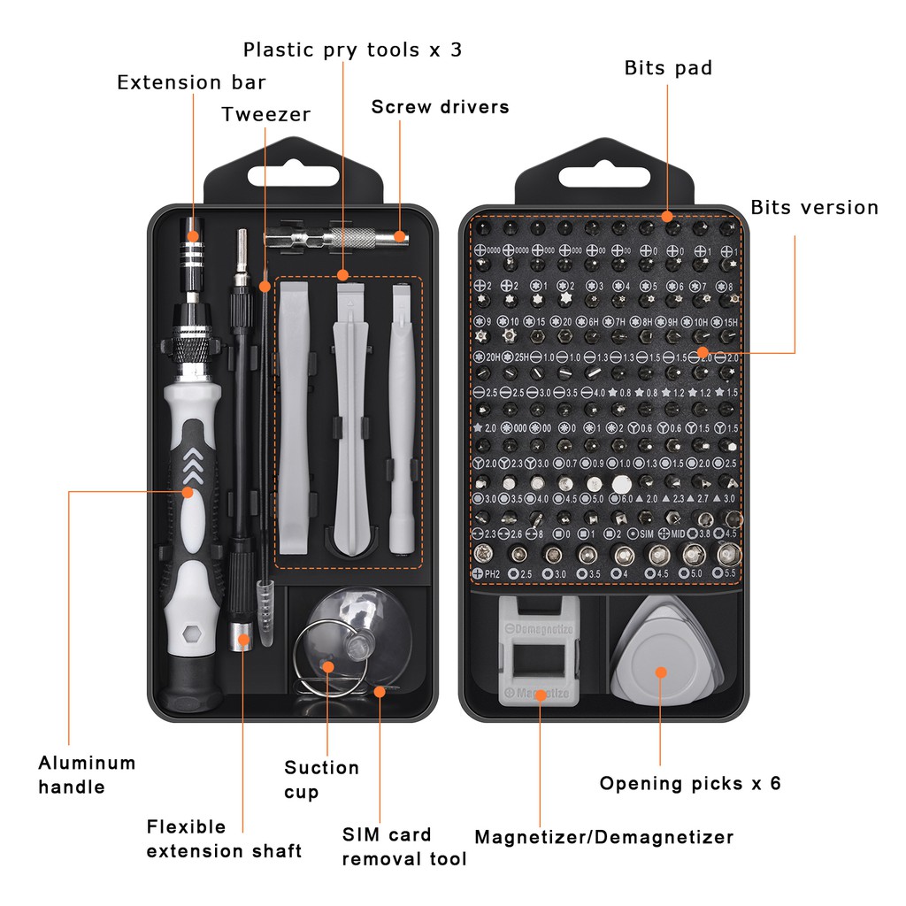 Bộ Tua Vít Mini 140 Trong 1 Sửa Chữa Điện Thoại / Máy Tính