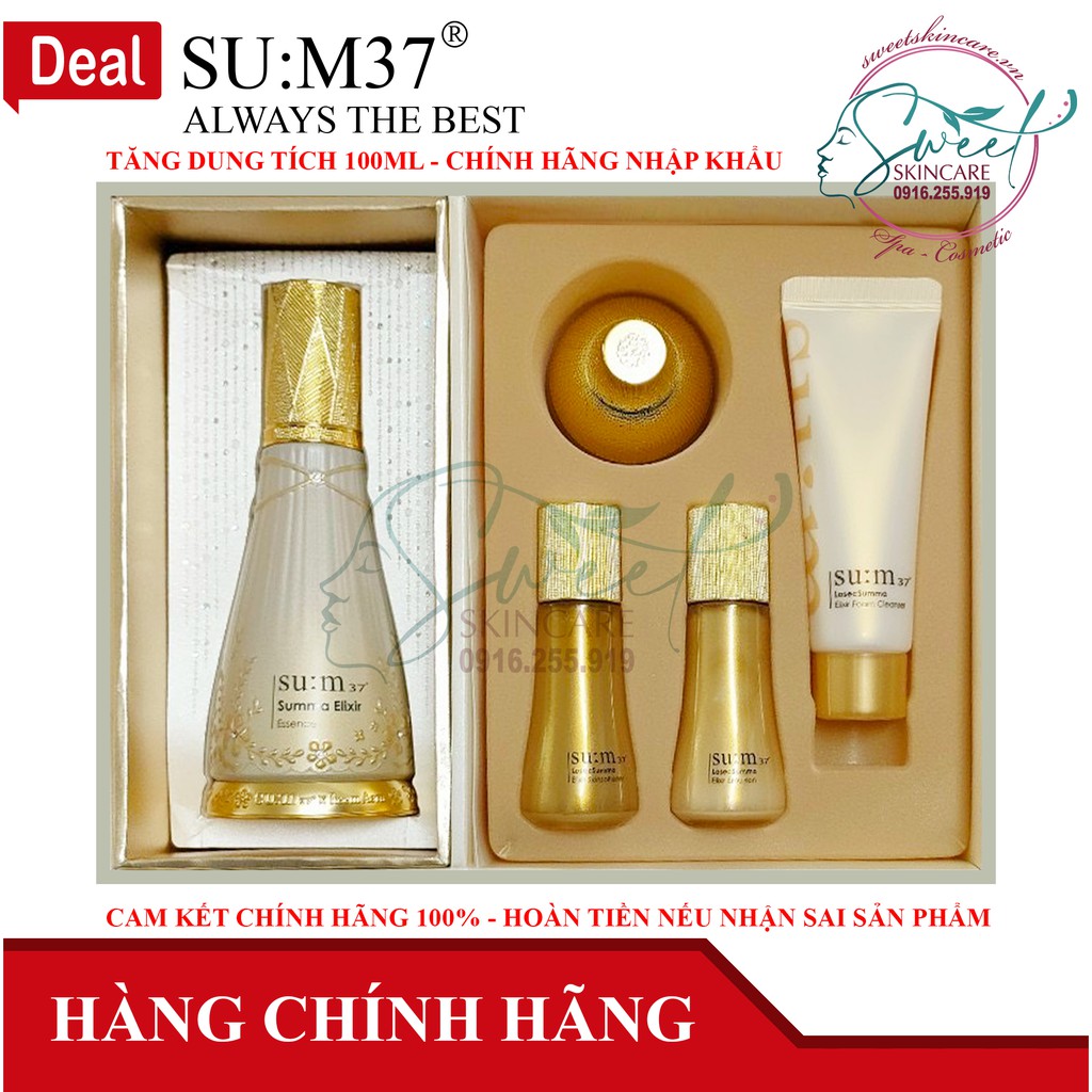Bộ dưỡng da tinh chất vàng thế hệ mới 8 trong 1 Su:m37 Summa Losec Elixir 8-Miracle Power Esence (sum37)