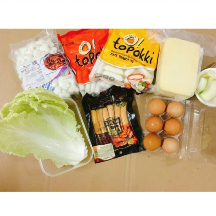 combo 1kg tokpokki truyền thống, kèm gói 454g chả cá và 1 hộp tương Gochujang 200g Hàn Quốc