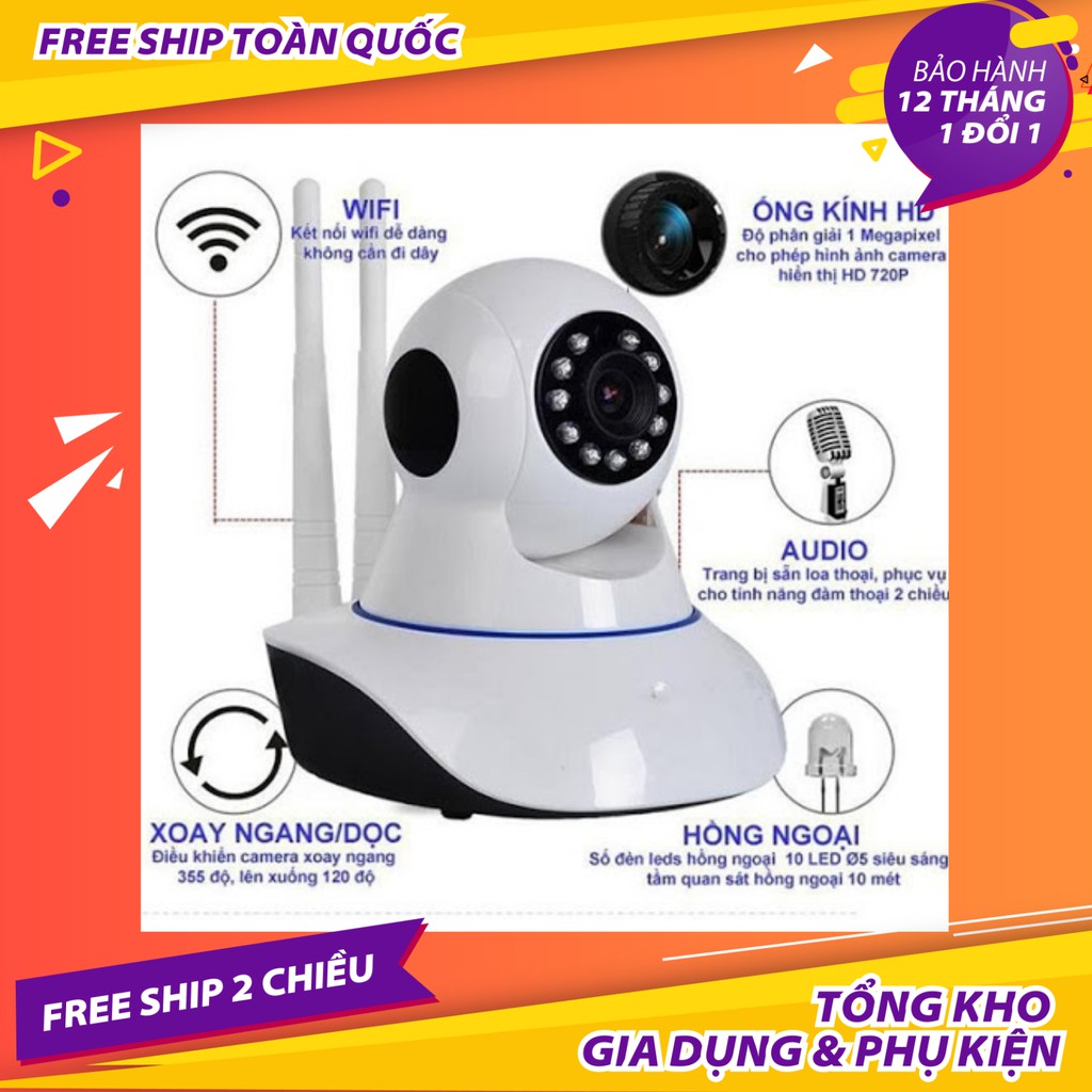 [Hàng Loại 1] 🌻 FREESHIP🌻Camera WIFI Yoosee HD720P 3 Anten 720HD( Chưa bao gồm thẻ nhớ) [Bảo Hành 6 Tháng]