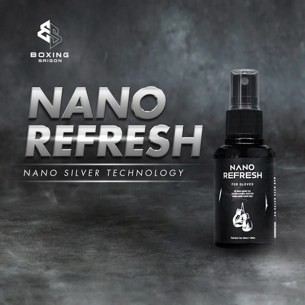 Xịt khử mùi găng tay boxing &amp; giày dép Nano Refresh 50ml (Viện Pasteur kiểm định)