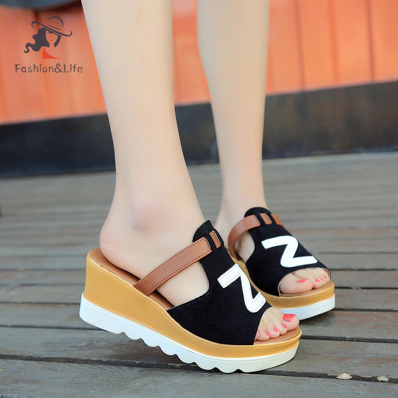 Dép Sandal Nữ Đế Xuồng Hở Ngón Mùa Hè