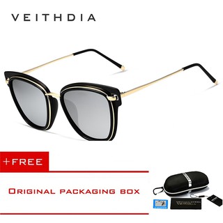 Kính râm VEITHDIA phân cực phong cách mắt mèo 2019 cho nữ