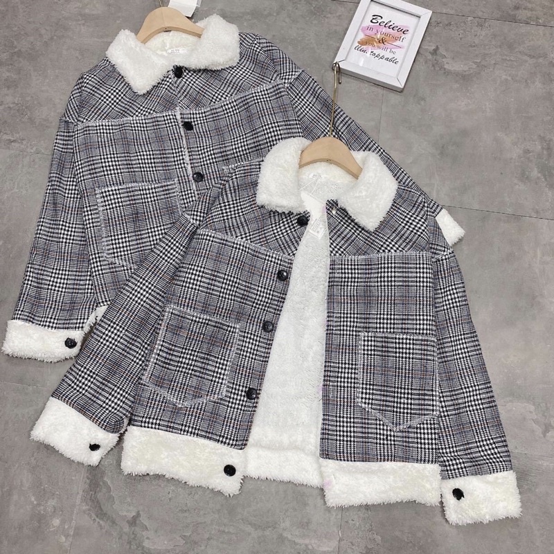 Áo Khoác Dạ Kẻ Lót Lông Siêu Ấm Hàng Đẹp✌️Ảnh Thật | BigBuy360 - bigbuy360.vn