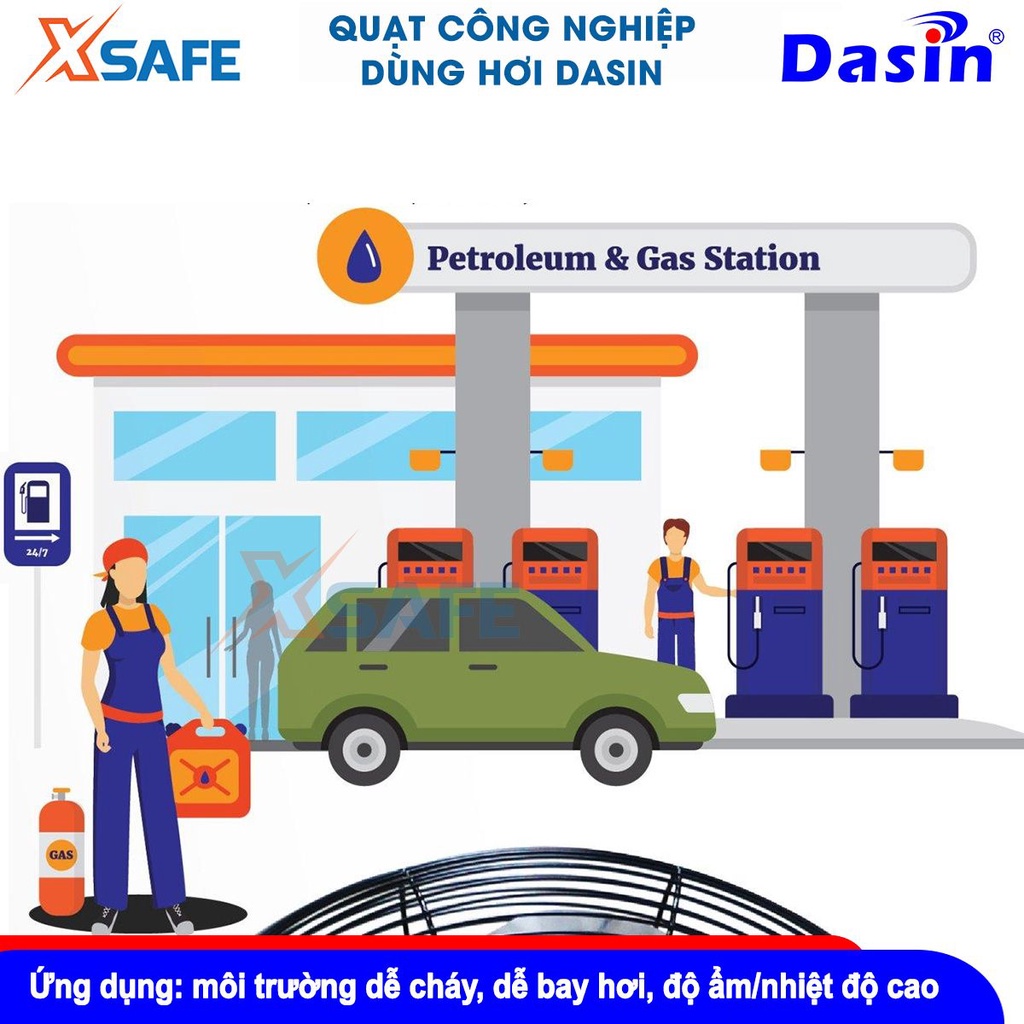 Quạt hơi nước treo tường Dasin KWPA-2050, sải cánh 50cm, tốc độ gió 330m/phút, 56x32x62cm [CHÍNH HÃNG][XSAFE]