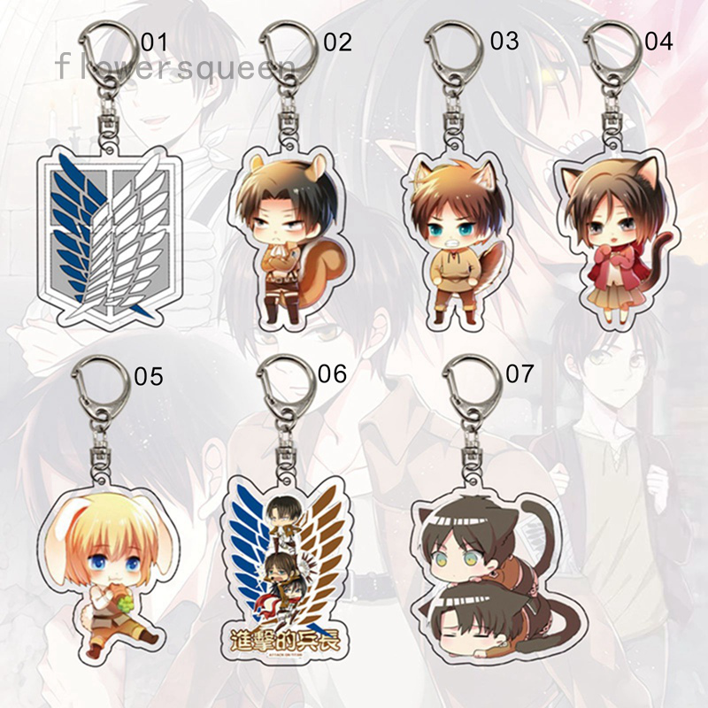 flowersqueen Móc chìa khóa in hình nhân vật trong phim Attack On Titan