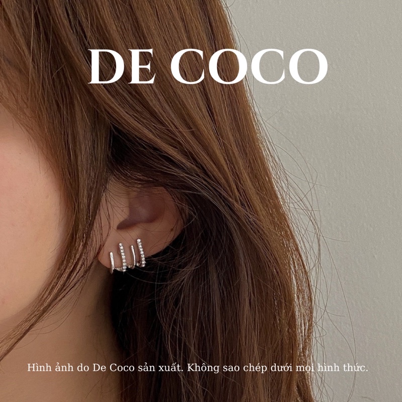 Khuyên tai bạc 925 Basic triple hoops decoco.accessories