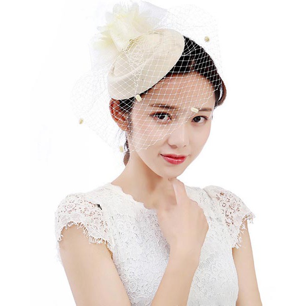 Mũ lưới cô dâu hoàng gia BH0049