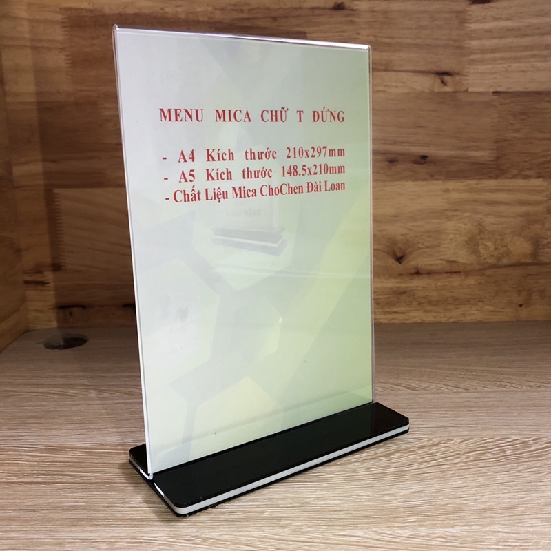 Menu mica A4 giá rẻ và Menu mica A4 cao cấp