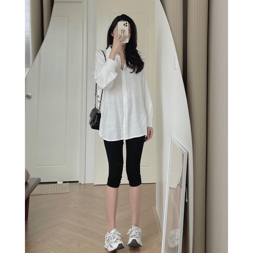 (ảnh thật) Audrey Set somi trắng quần legging 3686
