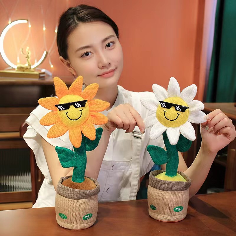 Hoa Hướng Dương Nhồi Bông Có Nhạc Và Đèn Xinh Xắn Cho Bé