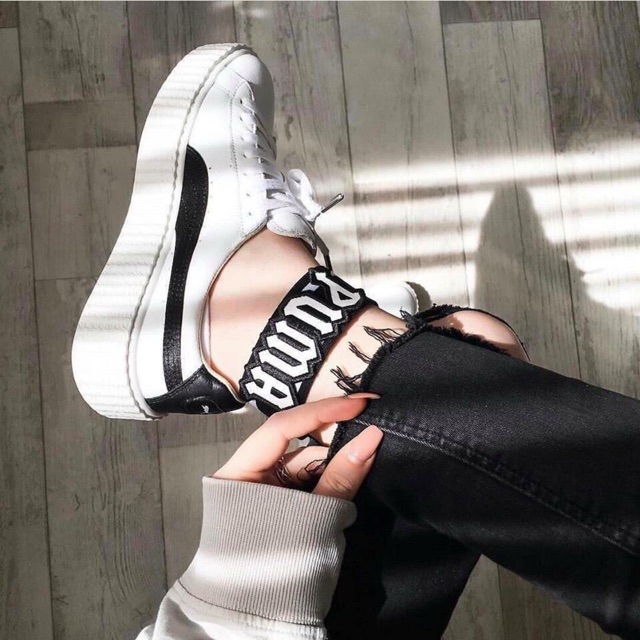 (CÓ SÃN) + (FULL HỘP) Giày thể thao sneaker PM basket trắng viền đen | BigBuy360 - bigbuy360.vn