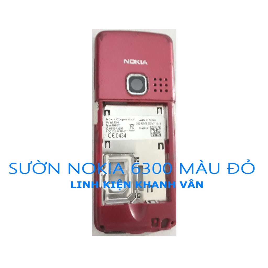 SƯỜN NOKIA 6300 MÀU ĐỎ