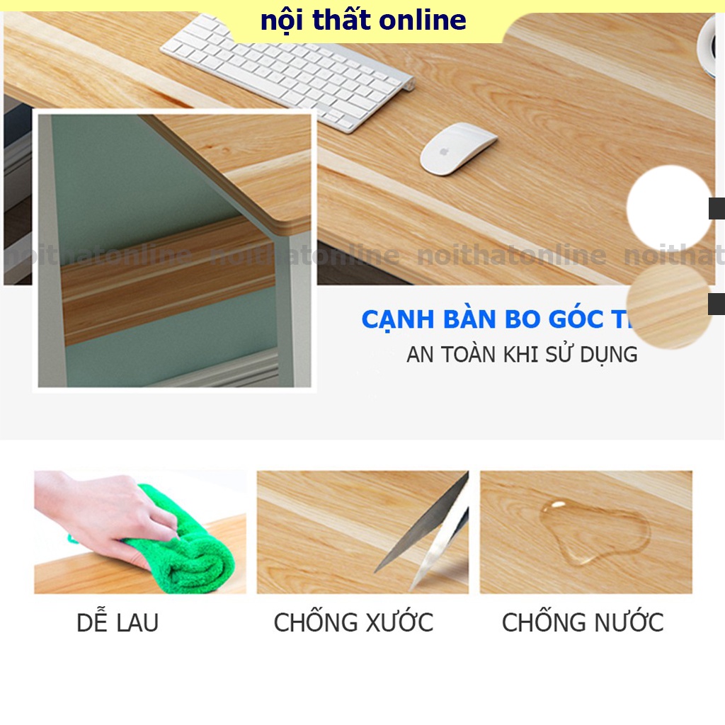 Bàn làm việc liền giá sách tháo lắp dễ dàng chân sắt sơn tĩnh điện chắc chắn lắp ráp dễ dàng