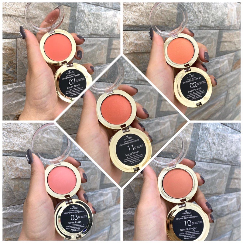 Thanh lý Date 10.2022 Phấn Má Hồng VACOSI NATURAL STUDIO LOLIPOP BLUSH POWDER