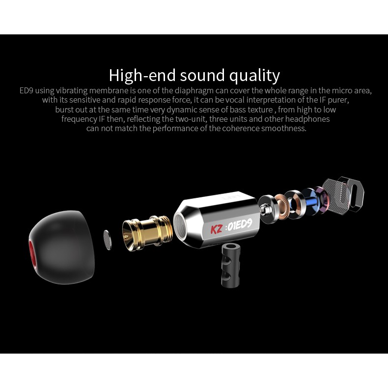 Tai Nghe Trong Suốt Kz Ed9 Hifi Có Mic