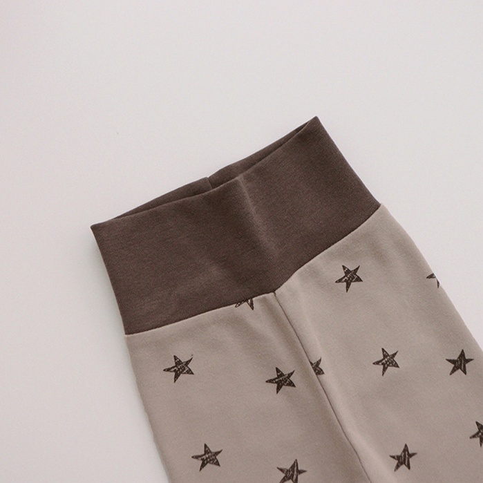 Bộ Áo Liền Quần Bằng Cotton Nguyên Chất In Họa Tiết Dễ Thương Bảo Vệ Bụng Cho Bé