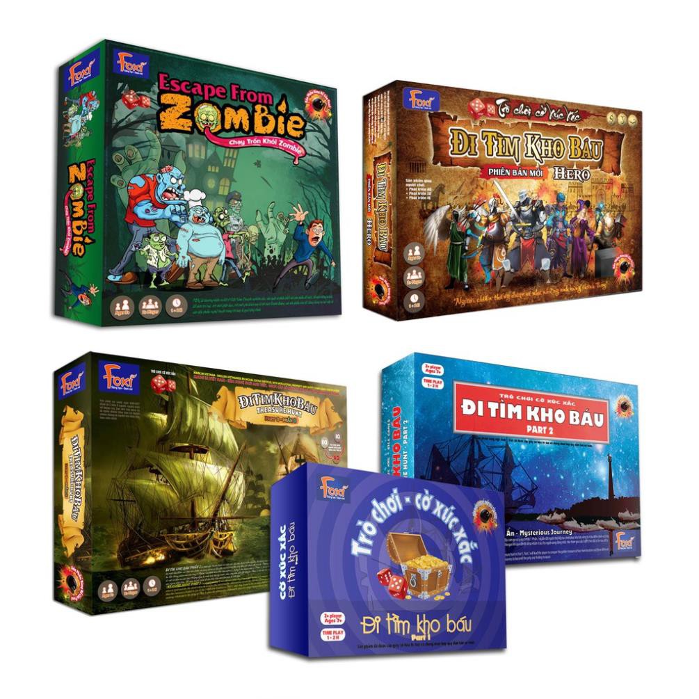 Board game-Escape From Zombie-đi tìm kho báu Foxi-đồ chơi trẻ em-vừa chạy trốn Zombie vừa vui