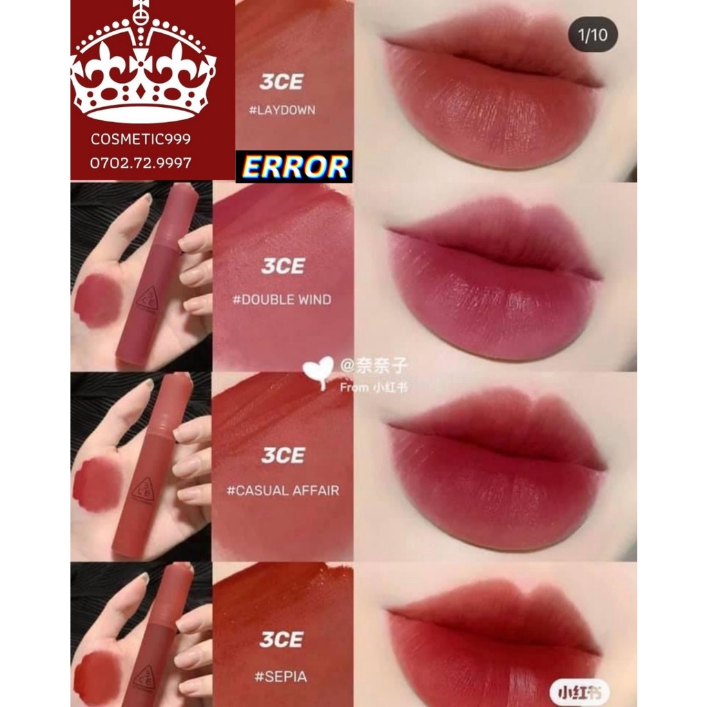 Son 3ce blur water tint, son 3ce chính hãng kem lì lâu trôi - Cosmetic999