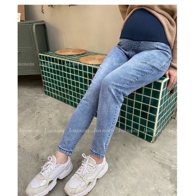 Quần jean bầu cao cấp có đáp bụng và chun chỉnh(S-3Xl)